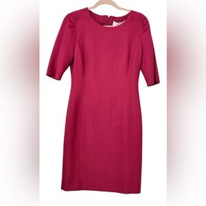 Hugo Boss Daletana Dark Red Sheath Dress Size 6 NWT Elegant Work Cocktail $495